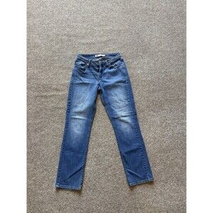 Levi's Women's 8 Curvy Straight Blue Denim Jeans Stretch 5-Pocket Mid Rise Solid